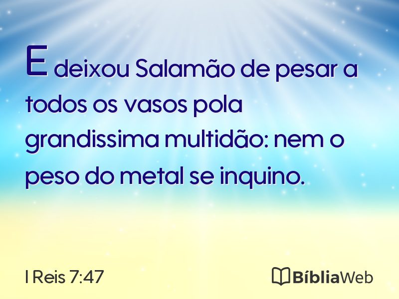 I Reis 7:47 em imagem para compartilhar