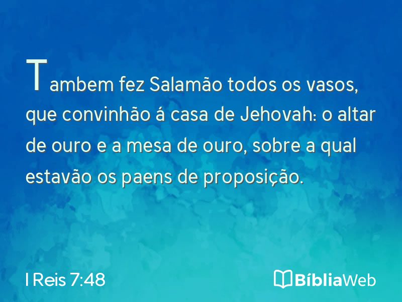 I Reis 7:48 em imagem para compartilhar