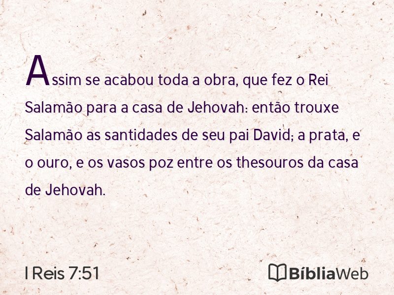 I Reis 7:51 em imagem para compartilhar