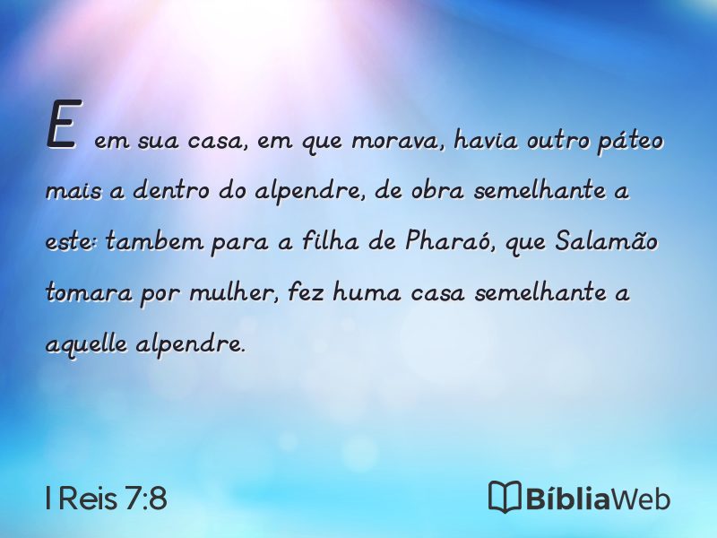 I Reis 7:8 em imagem para compartilhar