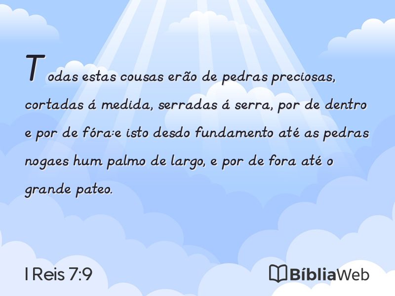 I Reis 7:9 em imagem para compartilhar