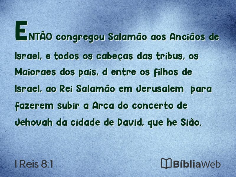 I Reis 8:1 em imagem para compartilhar