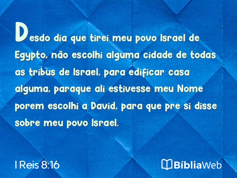 I Reis 8:16 em imagem para compartilhar