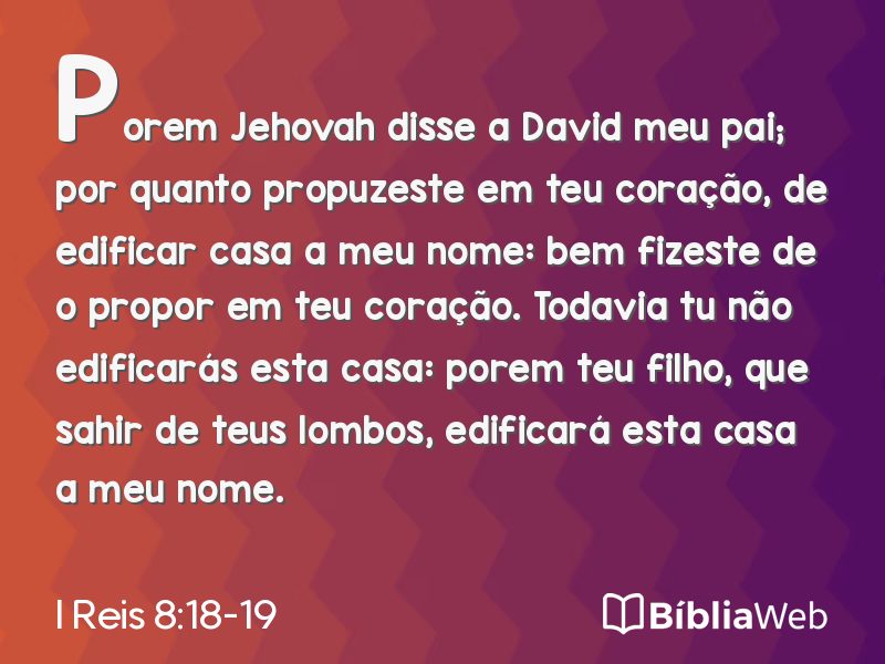 I Reis 8:18-19 em imagem para compartilhar
