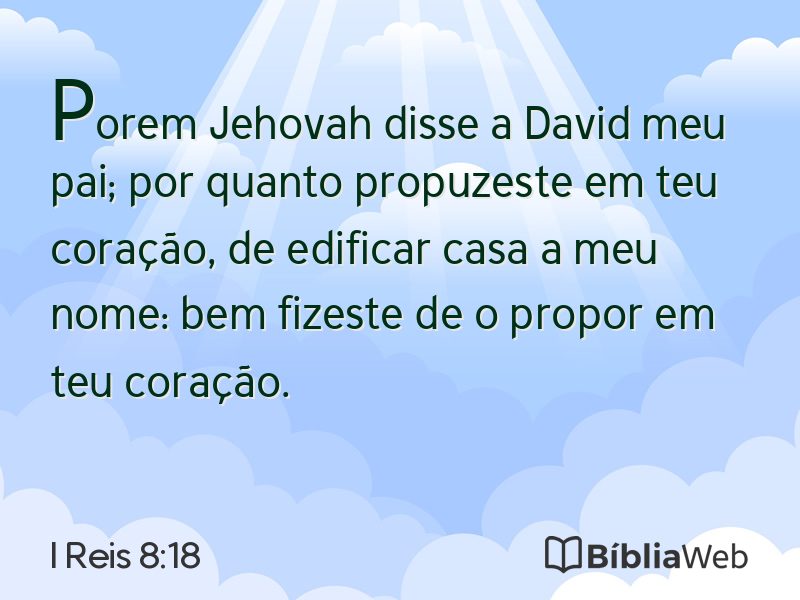 I Reis 8:18 em imagem para compartilhar