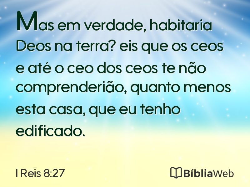 I Reis 8:27 em imagem para compartilhar