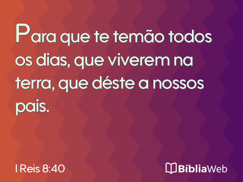 I Reis 8:40 em imagem para compartilhar
