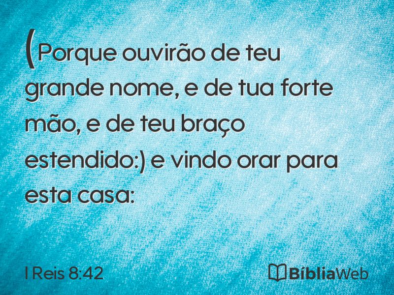 I Reis 8:42 em imagem para compartilhar