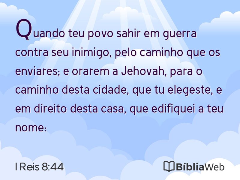 I Reis 8:44 em imagem para compartilhar