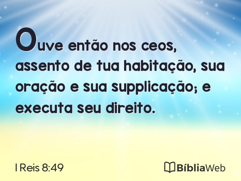 I Reis 8:49 em imagem para compartilhar