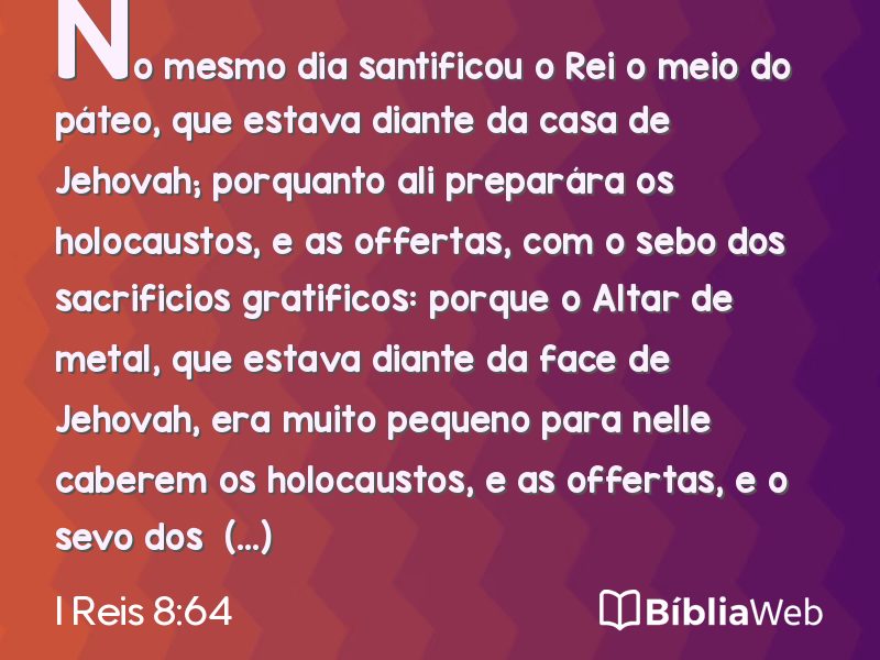 I Reis 8:64 em imagem para compartilhar