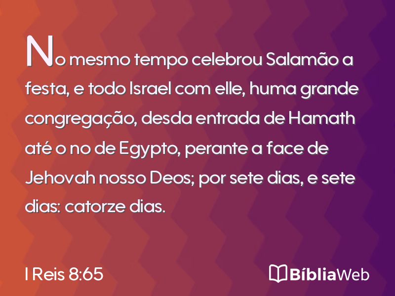 I Reis 8:65 em imagem para compartilhar