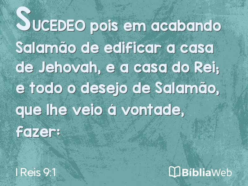 I Reis 9:1 em imagem para compartilhar