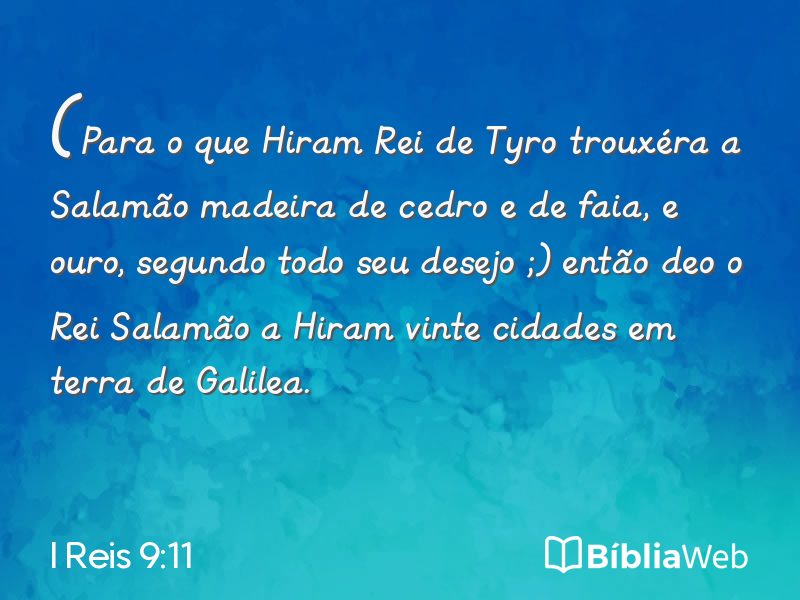 I Reis 9:11 em imagem para compartilhar