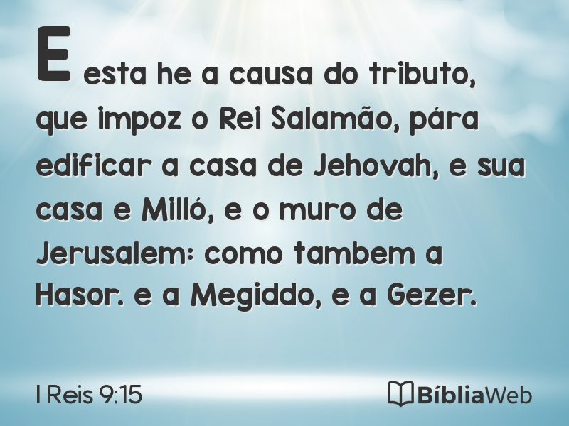 I Reis 9:15 em imagem para compartilhar