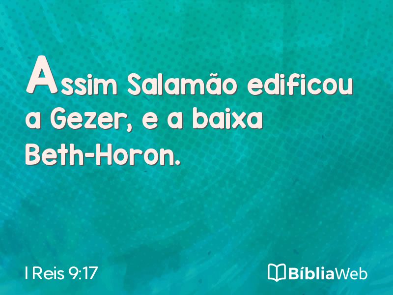 I Reis 9:17 em imagem para compartilhar