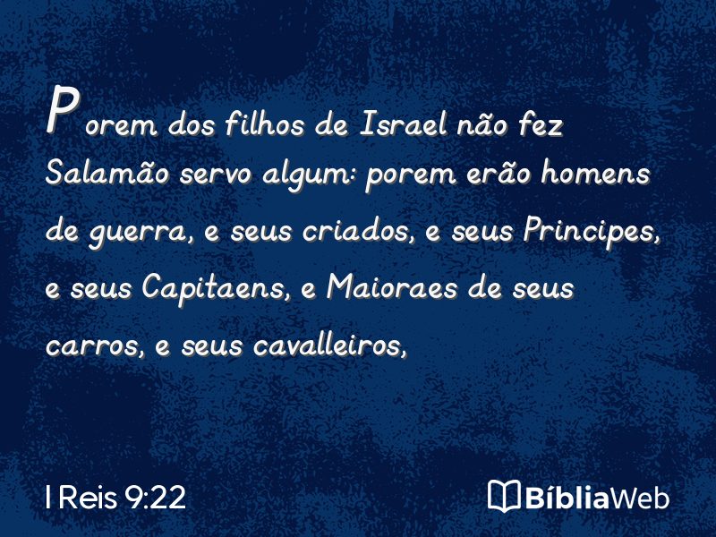 I Reis 9:22 em imagem para compartilhar