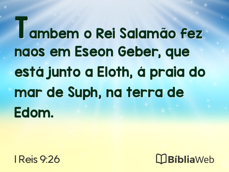 I Reis 9:26 em imagem para compartilhar
