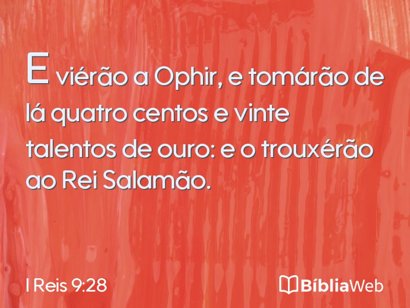 I Reis 9:28 em imagem para compartilhar