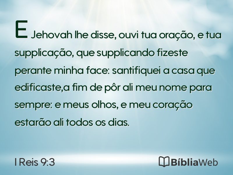 I Reis 9:3 em imagem para compartilhar