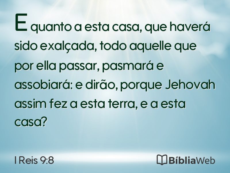 I Reis 9:8 em imagem para compartilhar