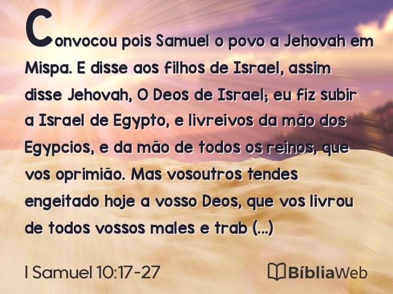 I Samuel 10:17-27 em imagem para compartilhar