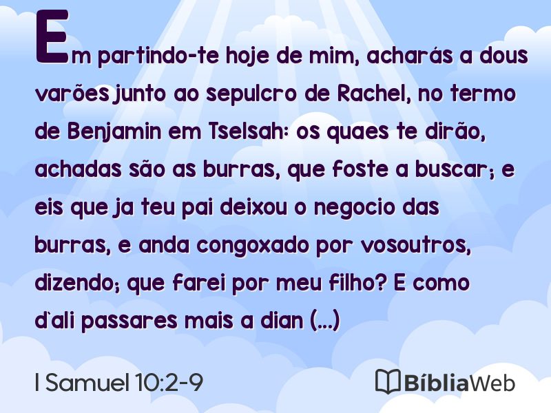 I Samuel 10:2-9 em imagem para compartilhar