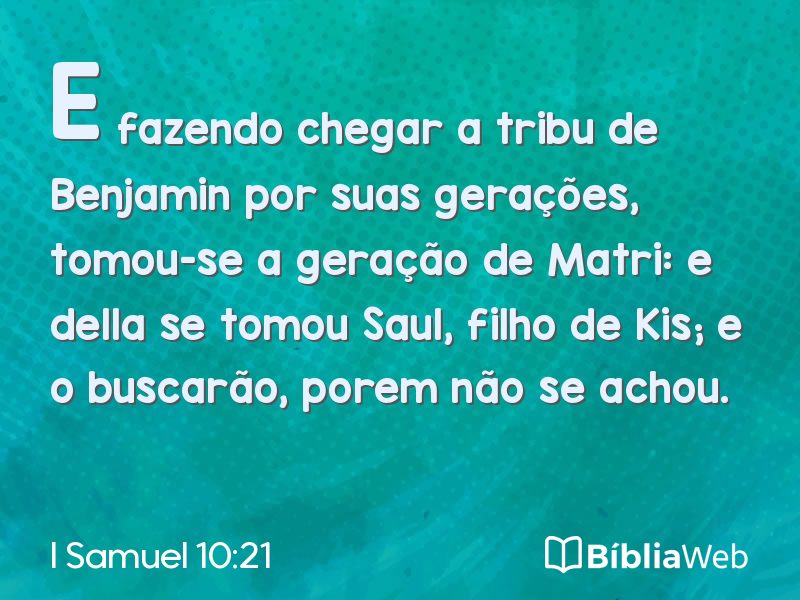 I Samuel 10:21 em imagem para compartilhar
