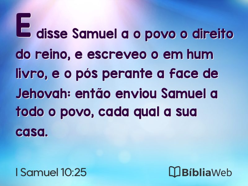 I Samuel 10:25 em imagem para compartilhar