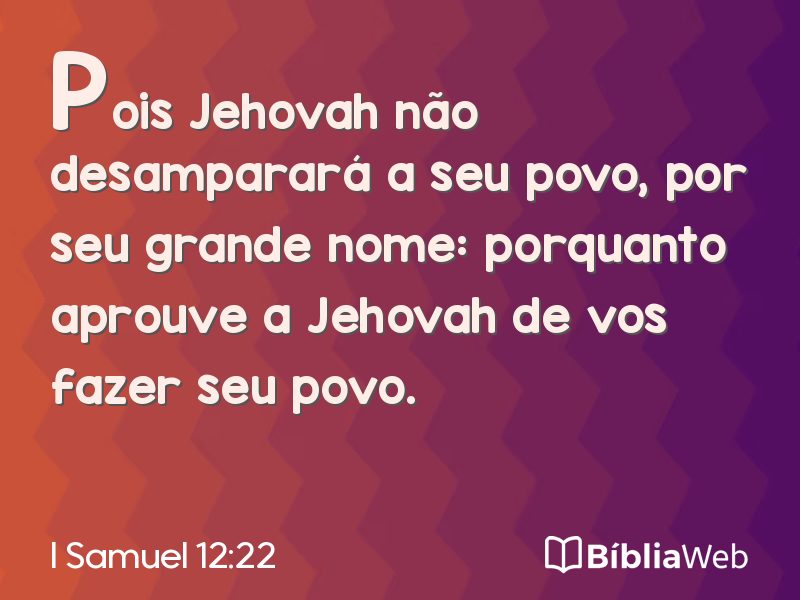 I Samuel 12:22 em imagem para compartilhar