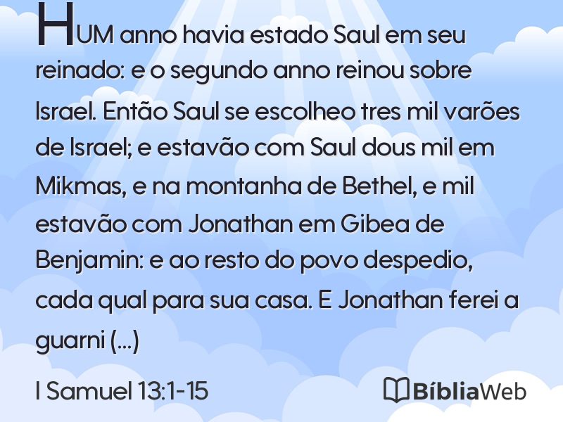 I Samuel 13:1-15 em imagem para compartilhar