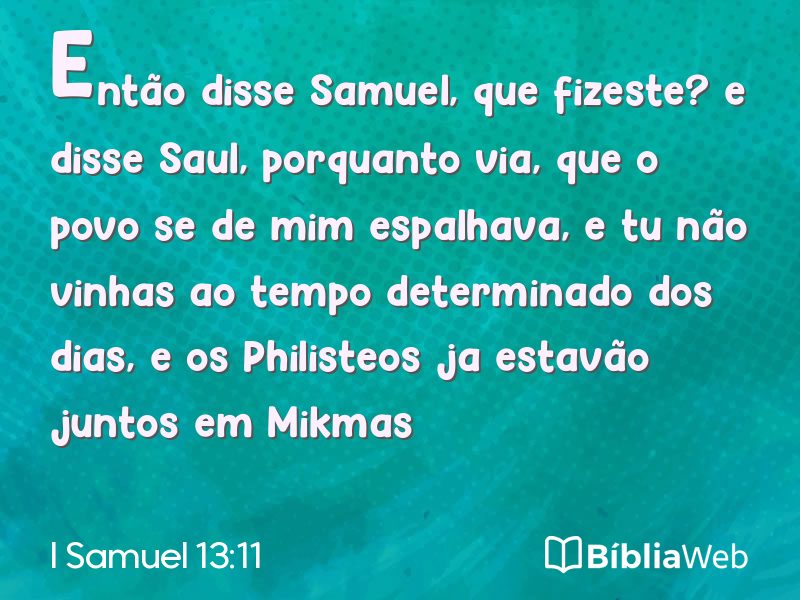 I Samuel 13:11 em imagem para compartilhar