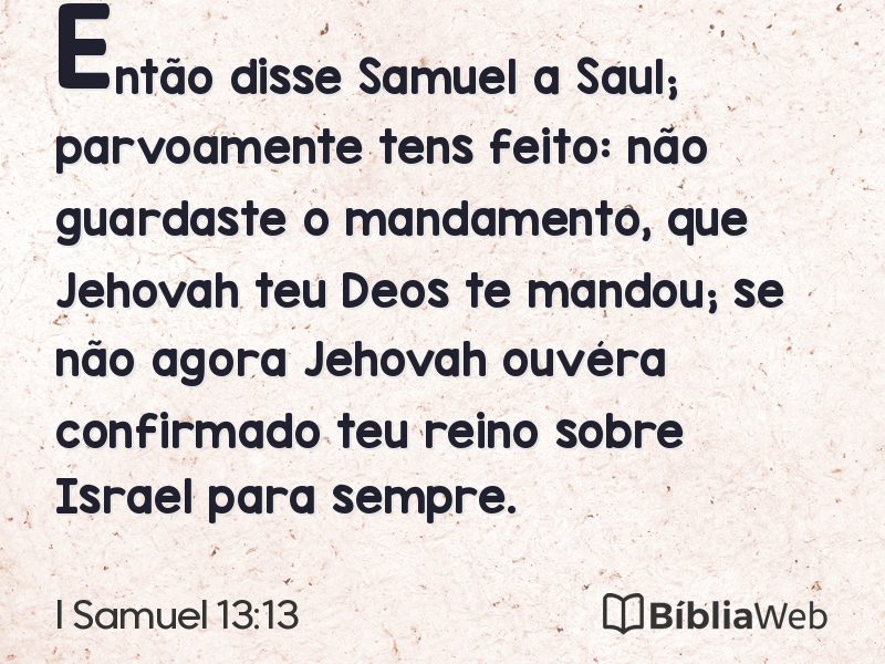 I Samuel 13:13 em imagem para compartilhar