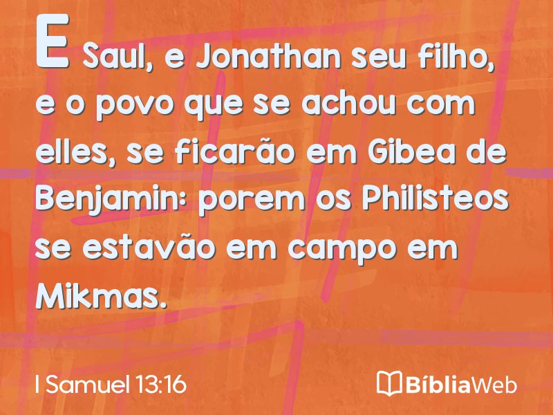 I Samuel 13:16 em imagem para compartilhar