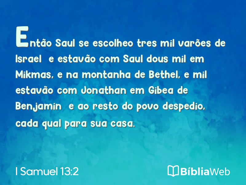 I Samuel 13:2 em imagem para compartilhar