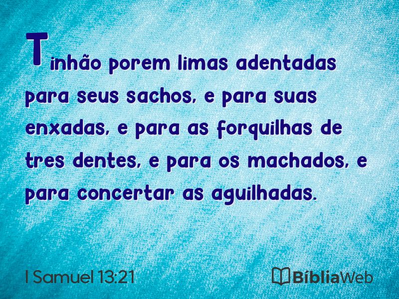 I Samuel 13:21 em imagem para compartilhar