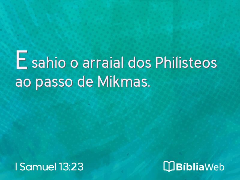 I Samuel 13:23 em imagem para compartilhar