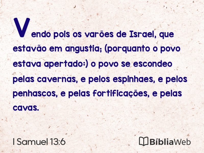I Samuel 13:6 em imagem para compartilhar