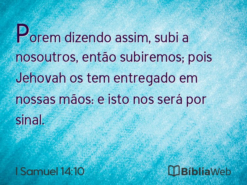I Samuel 14:10 em imagem para compartilhar