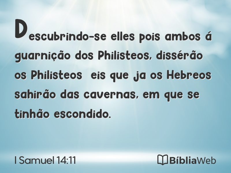 I Samuel 14:11 em imagem para compartilhar