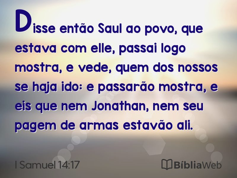 I Samuel 14:17 em imagem para compartilhar
