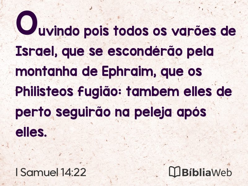 I Samuel 14:22 em imagem para compartilhar