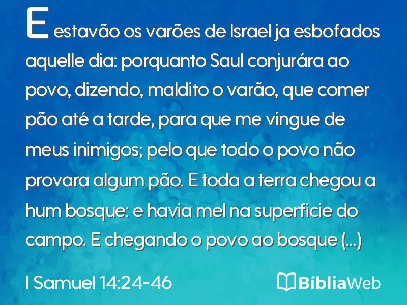I Samuel 14:24-46 em imagem para compartilhar