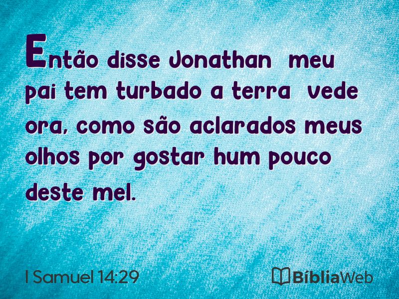 I Samuel 14:29 em imagem para compartilhar