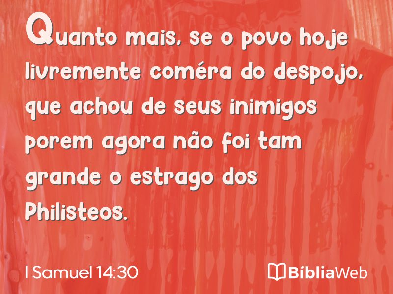 I Samuel 14:30 em imagem para compartilhar