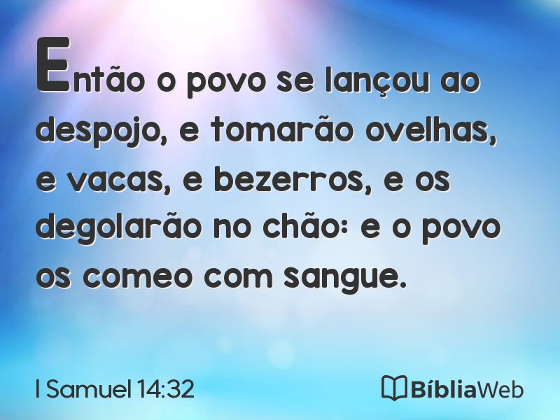 I Samuel 14:32 em imagem para compartilhar