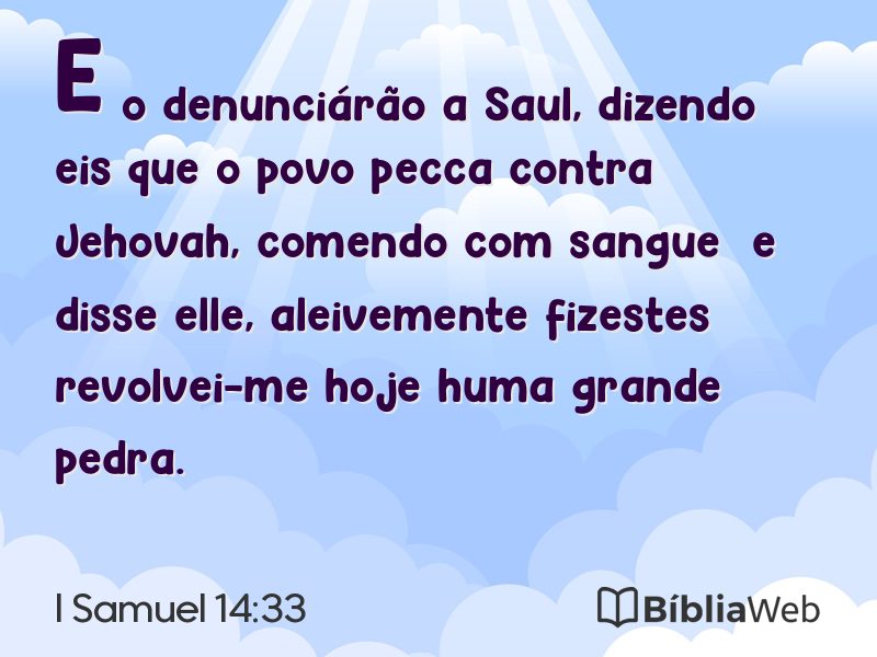 I Samuel 14:33 em imagem para compartilhar