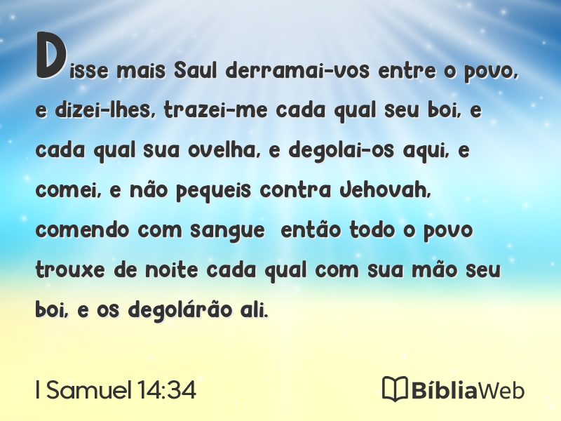 I Samuel 14:34 em imagem para compartilhar