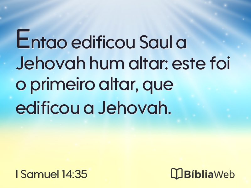I Samuel 14:35 em imagem para compartilhar