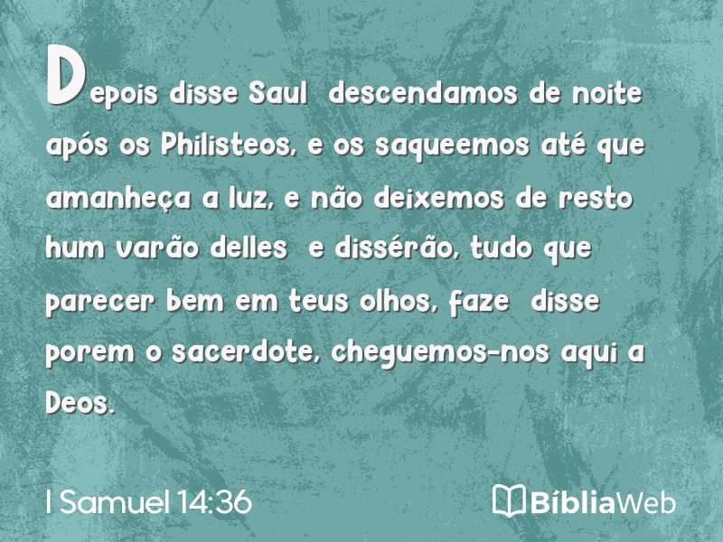 I Samuel 14:36 em imagem para compartilhar